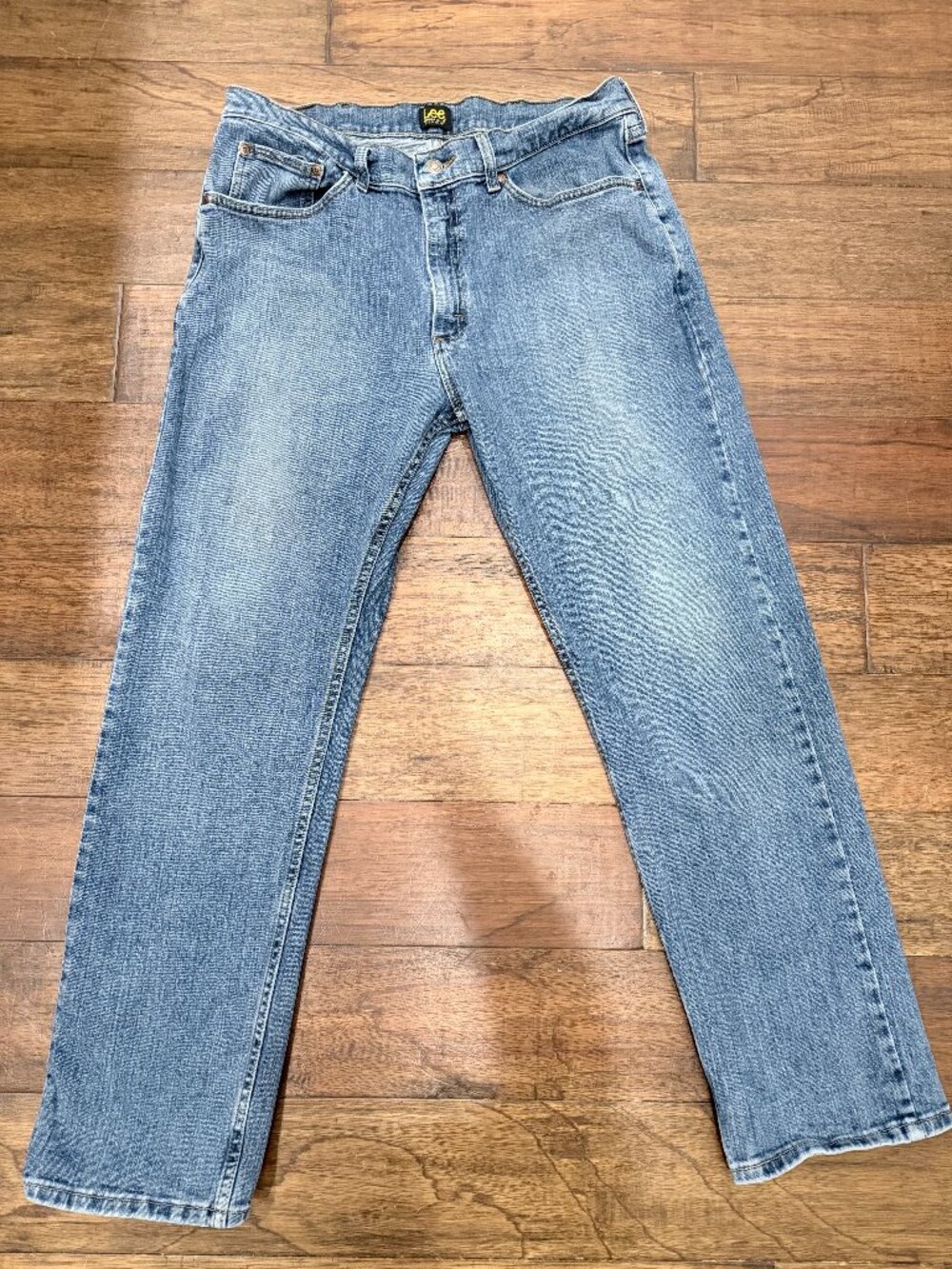 Lee Premium Select Jeans Mens 36x30 Regular Fit Stretch Medium Wash Denim